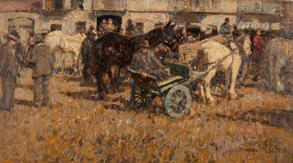 Alessandro Lupo : Il mercato dei cavalli  - Asta Arte figurativa tra XIX e XX secolo - Associazione Nazionale - Case d'Asta italiane