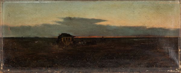 Augusto Ballerini : Il ritorno della diligenza  - Asta Arte figurativa tra XIX e XX secolo - Associazione Nazionale - Case d'Asta italiane