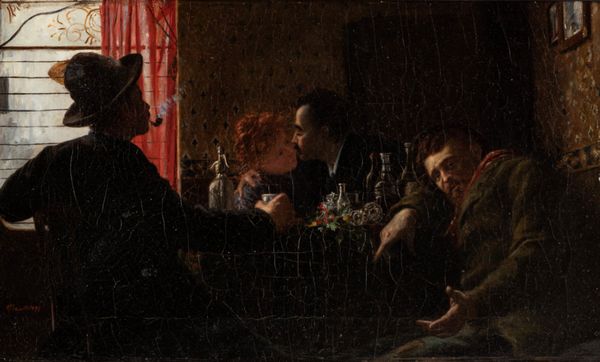 Ottavio Giovanni Rapetti : Bacio all'osteria  - Asta Arte figurativa tra XIX e XX secolo - Associazione Nazionale - Case d'Asta italiane