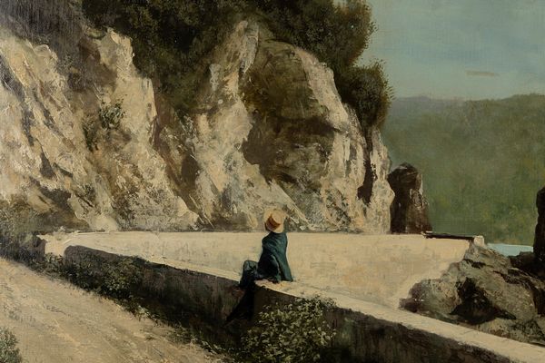 Giacinto Bo : La strada tra Santa Margherita Ligure e Portofino  - Asta Arte figurativa tra XIX e XX secolo - Associazione Nazionale - Case d'Asta italiane