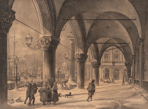 Giuseppe Borsato : Venezia, molo con la neve  - Asta Arte figurativa tra XIX e XX secolo - Associazione Nazionale - Case d'Asta italiane