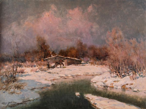 Ivan Karpoff : Tramonto in Dacia  - Asta Arte figurativa tra XIX e XX secolo - Associazione Nazionale - Case d'Asta italiane