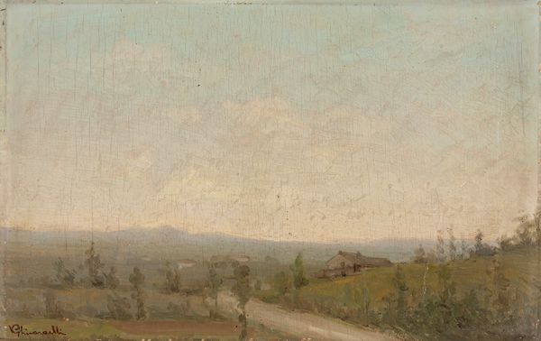 Vincenzo Ghirardelli : Valle bergamasca  - Asta Arte figurativa tra XIX e XX secolo - Associazione Nazionale - Case d'Asta italiane