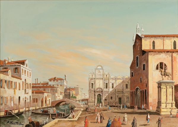 P. Martelli : Venezia, campo Santi Giovanni e Paolo  - Asta Arte figurativa tra XIX e XX secolo - Associazione Nazionale - Case d'Asta italiane