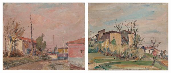 Giulio Masseroni : Dopo Seriate; Campagna ligure  - Asta Arte figurativa tra XIX e XX secolo - Associazione Nazionale - Case d'Asta italiane