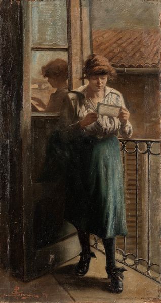 Scuola lombarda, secolo XIX : La lettera  - Asta Arte figurativa tra XIX e XX secolo - Associazione Nazionale - Case d'Asta italiane