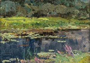 Nikolai Gvozdyev : Ninfee  - Asta Arte figurativa tra XIX e XX secolo - Associazione Nazionale - Case d'Asta italiane