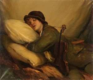 Tito Corbella : Piccolo violinista girovago  - Asta Arte figurativa tra XIX e XX secolo - Associazione Nazionale - Case d'Asta italiane