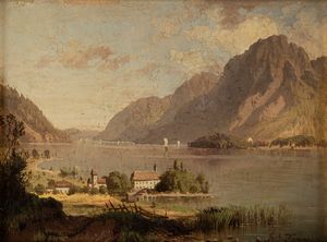 GIOVANNI BATTISTA FERRARI - Scorcio del lago di Lugano