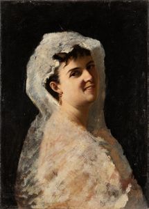 Ernesto Fontana : Ritratto femminile  - Asta Arte figurativa tra XIX e XX secolo - Associazione Nazionale - Case d'Asta italiane