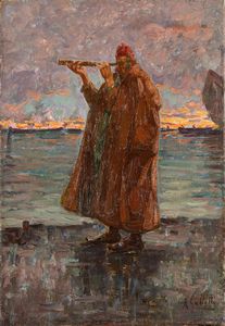 Alessandro Gallotti : Il pescatore chioggiotto  - Asta Arte figurativa tra XIX e XX secolo - Associazione Nazionale - Case d'Asta italiane