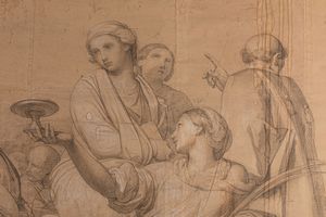 Francesco Coghetti : Cartone preparatorio per la cupola del Duomo di Bergamo  - Asta Arte figurativa tra XIX e XX secolo - Associazione Nazionale - Case d'Asta italiane