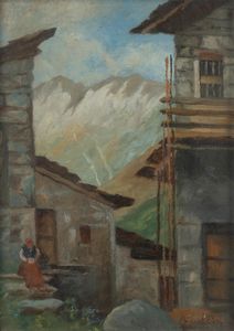 Galbusera (Scuola italiana, fine XIX - inizio XX secolo) - Scorcio ticinese