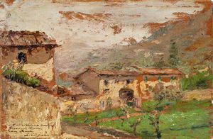 Lidio Ajmone : Spiaggia ligure  - Asta Arte figurativa tra XIX e XX secolo - Associazione Nazionale - Case d'Asta italiane