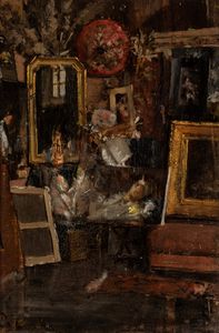 Enrico Reycend : L'atelier del pittore  - Asta Arte figurativa tra XIX e XX secolo - Associazione Nazionale - Case d'Asta italiane