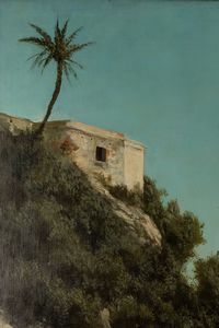 Giacinto Bo : La strada tra Santa Margherita Ligure e Portofino  - Asta Arte figurativa tra XIX e XX secolo - Associazione Nazionale - Case d'Asta italiane