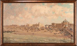 Jacques Emile Blanche : La spiaggia di Brighton  - Asta Arte figurativa tra XIX e XX secolo - Associazione Nazionale - Case d'Asta italiane