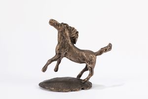 Tommaso Gismondi : Coppia di cavalli  - Asta Arte figurativa tra XIX e XX secolo - Associazione Nazionale - Case d'Asta italiane