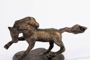 Tommaso Gismondi : Coppia di cavalli  - Asta Arte figurativa tra XIX e XX secolo - Associazione Nazionale - Case d'Asta italiane