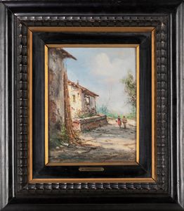 Athos Brioschi : Paesaggi con figure  - Asta Arte figurativa tra XIX e XX secolo - Associazione Nazionale - Case d'Asta italiane