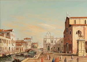 P. Martelli - Venezia, campo Santi Giovanni e Paolo