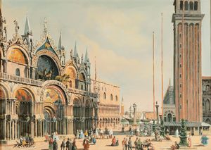 P. Martelli : Venezia, Piazza San Marco  - Asta Arte figurativa tra XIX e XX secolo - Associazione Nazionale - Case d'Asta italiane