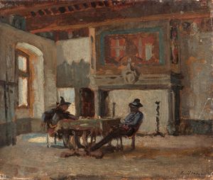 Eugène Louis Gabriel Isabey : I contrabbandieri  - Asta Arte figurativa tra XIX e XX secolo - Associazione Nazionale - Case d'Asta italiane