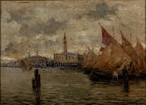 Scuola veneta, seconda metà del XIX secolo - Venezia, bacino di San Marco