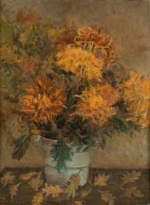 Giovanni Brivio : Crisantemi gialli  - Asta Arte figurativa tra XIX e XX secolo - Associazione Nazionale - Case d'Asta italiane
