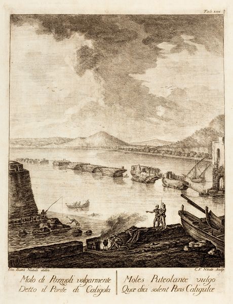 Giovanni Volpato : Sepolcro di Virgilio nella via di Pozzuolo. Vista ora sopra l'ingresso della Grotta, Tomba di Vergil' vicino Napoli  - Asta Libri, Autografi e Stampe - Associazione Nazionale - Case d'Asta italiane