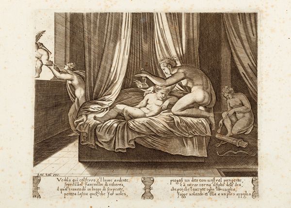 Raffaello Sanzio : La favola di Psiche disegnata da Raffaelle Sanzio da Urbino, e intagliata a bulino in trenta mezzi fogli reali da intagliatori antichi, colla spiegazione in ottava rima sotto di ciascuna stampa] 1  - Asta Libri, Autografi e Stampe - Associazione Nazionale - Case d'Asta italiane