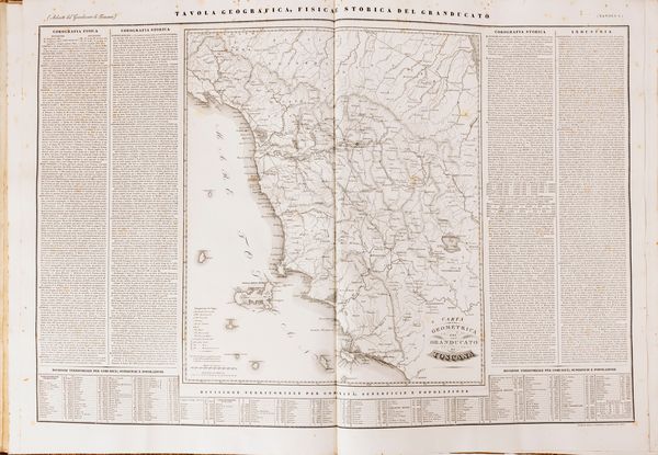 Attilio Zuccagni Orlandini : Atlante Geografico Fisico e Storico del Granducato di Toscana  - Asta Libri, Autografi e Stampe - Associazione Nazionale - Case d'Asta italiane