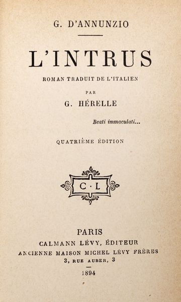 Gabriele D'Annunzio : Notturno  - Asta Libri, Autografi e Stampe - Associazione Nazionale - Case d'Asta italiane
