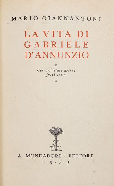 Gabriele D'Annunzio : Notturno  - Asta Libri, Autografi e Stampe - Associazione Nazionale - Case d'Asta italiane