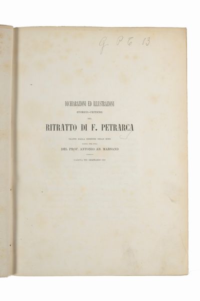 Petrarca, Francesco : I Trionfi  - Asta Libri, Autografi e Stampe - Associazione Nazionale - Case d'Asta italiane