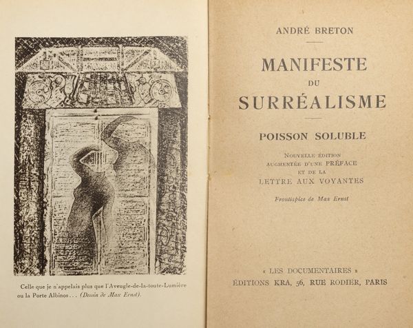 André Breton : Manifeste du Surréalisme poisson soluble  - Asta Libri, Autografi e Stampe - Associazione Nazionale - Case d'Asta italiane