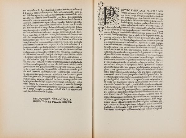 Poggio Bracciolini : Historia Florentina  - Asta Libri, Autografi e Stampe - Associazione Nazionale - Case d'Asta italiane