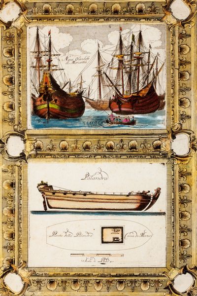 Vincenzo Maria Coronelli : Nave olandese di mercantia - Palandra  - Asta Libri, Autografi e Stampe - Associazione Nazionale - Case d'Asta italiane