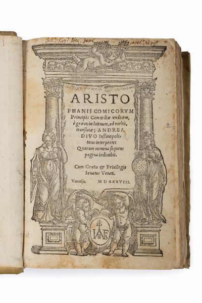 Aristofane : Aristophanis comicorum principis Comoediae undecim, e Graeco in Latinum... translatae.  - Asta Libri, Autografi e Stampe - Associazione Nazionale - Case d'Asta italiane
