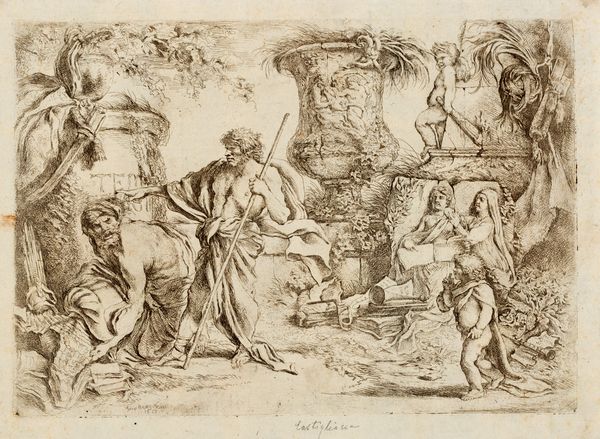 Castiglione  Giovanni Benedetto : La fuga di Egitto  - Asta Libri, Autografi e Stampe - Associazione Nazionale - Case d'Asta italiane