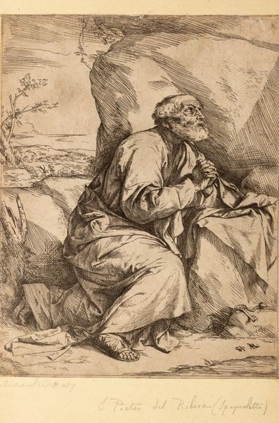Jusepe Ribera : La penitenza di San Pietro  - Asta Libri, Autografi e Stampe - Associazione Nazionale - Case d'Asta italiane