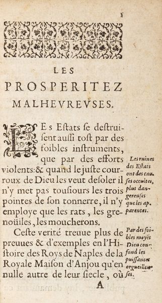 Pierre   Matthieu : Histoire de prosperitez malheureuses d'une femme Catenoise, grande Senechalle de Naples  - Asta Libri, Autografi e Stampe - Associazione Nazionale - Case d'Asta italiane