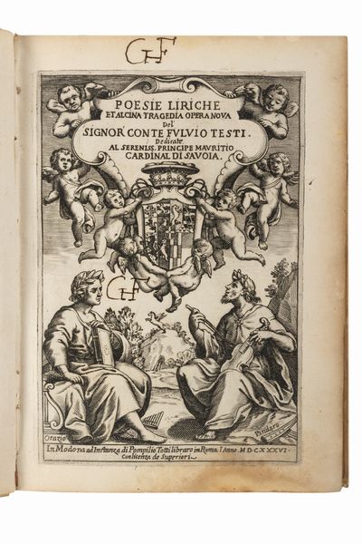 Fulvio Testi : Poesie liriche et Alcina tragedia opera nuova.  - Asta Libri, Autografi e Stampe - Associazione Nazionale - Case d'Asta italiane