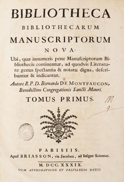 Bibliotheca bibliothecarum manuscriptorum nova  - Asta Libri, Autografi e Stampe - Associazione Nazionale - Case d'Asta italiane