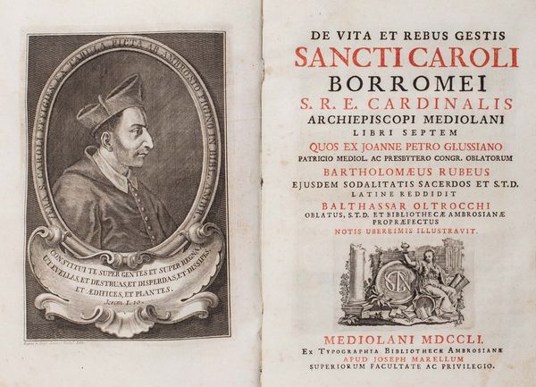 Carlo Borromeo, Santo - Giussano, Giovanni Pietro : De vita et rebus gestis sancti Caroli Borromei S.R.E.  - Asta Libri, Autografi e Stampe - Associazione Nazionale - Case d'Asta italiane