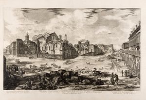 Piranesi, Giovanni Battista - Veduta degli avanzi superiori delle Terme di Diocleziano