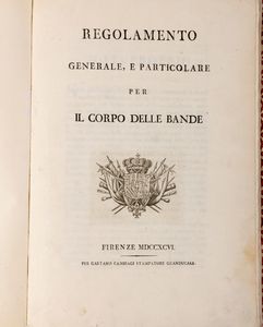 Regolamento generale, e particolare per il corpo delle bande  - Asta Libri, Autografi e Stampe - Associazione Nazionale - Case d'Asta italiane