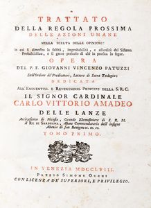 Giovanni Vincenzo Patuzzi - Trattato della regola prossima delle azioni umane