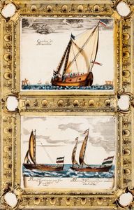 Vincenzo Maria Coronelli - Cocchio di Bruscelles - Barca Fiamminga per far viaggio -  Barca Fiamminga per andare allo lazzo