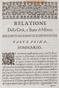 Priorato, Galeazzo Gualdo - Relatione della citta, e stato di Milano sotto il gouerno dell'eccellentissimo sig. don Luigi de Guzman Ponze di Leone